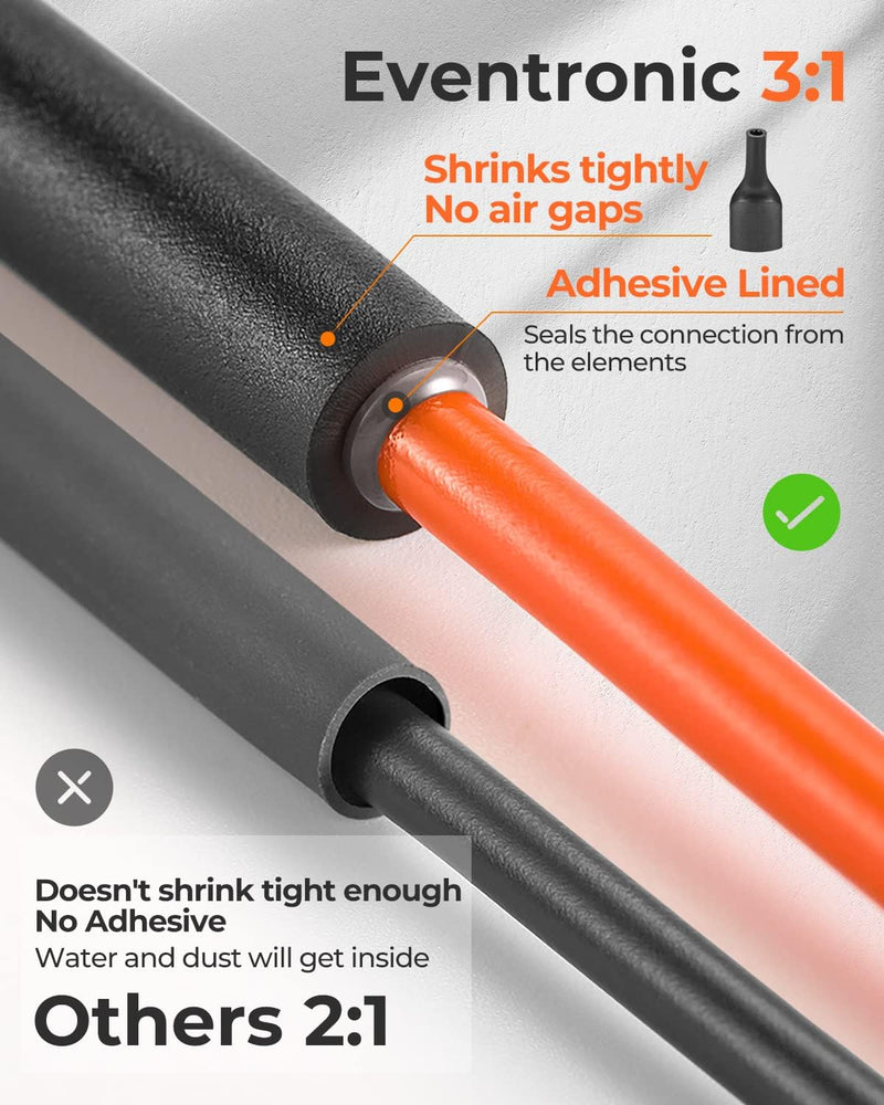 [Australia - AusPower] - Eventronic 560 Pcs Heat Shrink Tubing Kit - 3:1 Ratio Adhesive Lined, Wire Shrink Wrap Tubing, Marine Grade Industrial Heat-Shrink Tubing, 7 Sizes 5 Colors 
