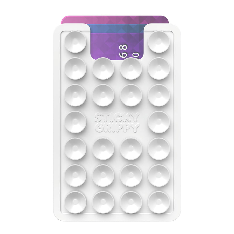 [Australia - AusPower] - Suction Phone Card Holder Mount, Phone Wallet, Silicon Adhesive Phone Accessory for iPhone and Android, Hands-Free Mirror Shower Phone Holder, TikTok Videos and Selfies (White) White 