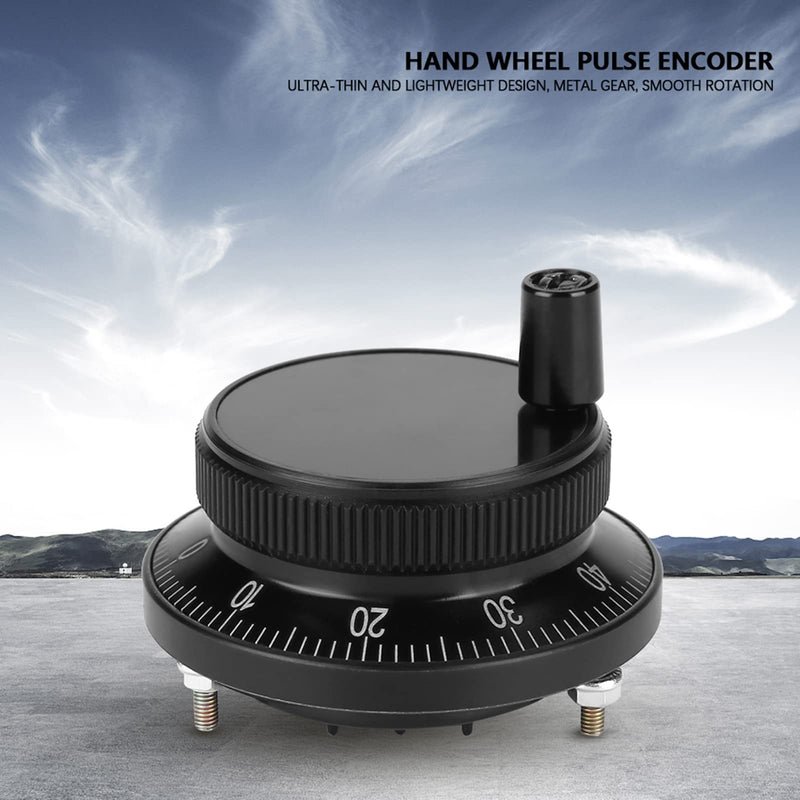 [Australia - AusPower] - 100PPR 6 Terminal Electronic Hand Wheel Manual Pulse Transmitter for CNC System (Black) 