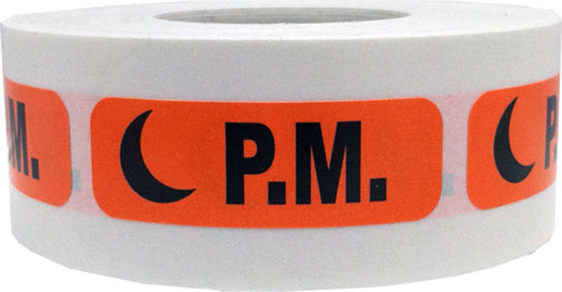 Orange with Black PM Medical Healthcare Stickers – 0.5 x 1.5 Inch Adhesive Labels, 500 Total Stickers Per Roll for Hospitals, Clinics, Laboratories, and Medical Inventory – Made in the USA