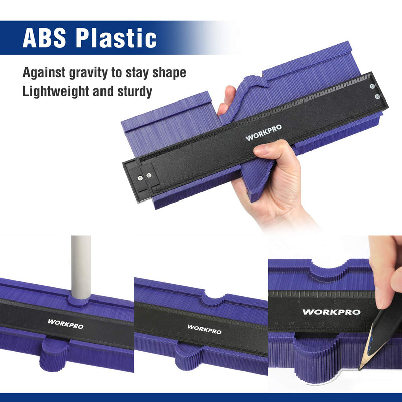 [Australia - AusPower] - WORKPRO 10" and 6-Sided Angle Measuring Tool Combo Kit and WORKPRO 3-Pack Measuring Tape for Body 