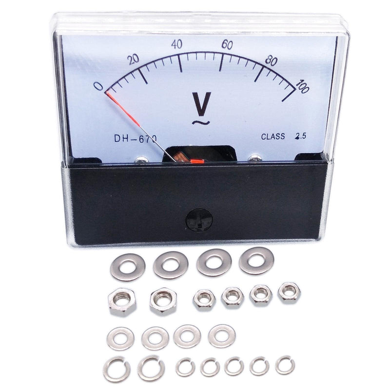 [Australia - AusPower] - Analog Panel Volt Meter Voltmeter Gauge DH-670 0-100V AC 