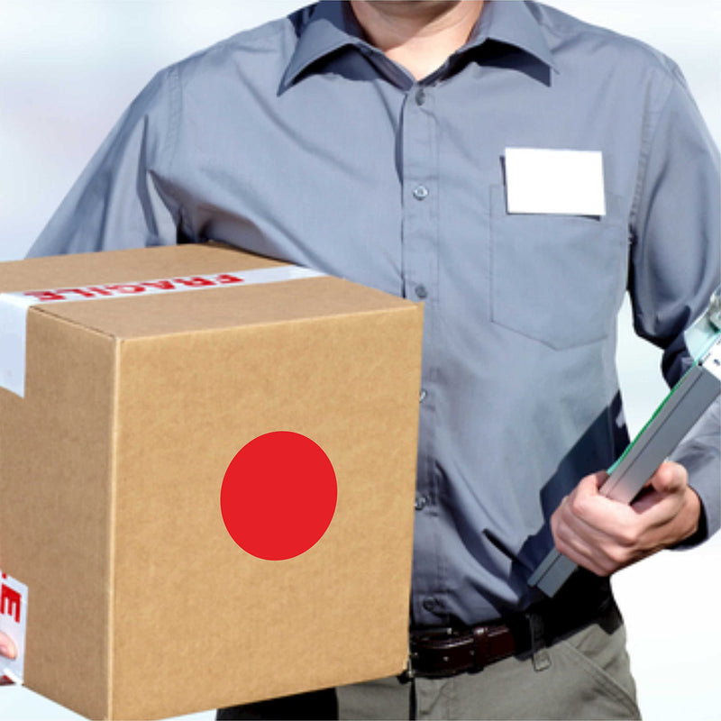 PARLAIM 3 Inch Round Color-Code Dot Stickers, 500 Color Coding Circle Labels per Roll Dispenser Box for Inventory, Red 1 Roll-500PCS