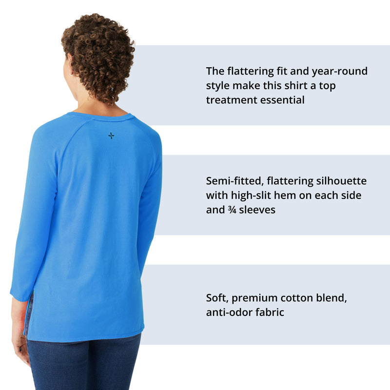 Care+Wear Womens Long-Sleeve Chest Port Access Shirt X-Large Nebulas Blue