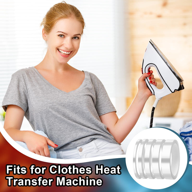 Cholemy 5 Rolls 2/3/ 6/12/ 20mm x 33m 108ft Clear Heat Tape Multi Sized Heat Transfer Tape Transparent High Temperature Resistant for Press and Sublimation, No Residue