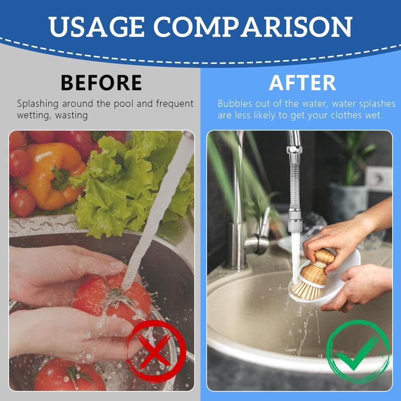 [Australia - AusPower] - VZXZXE Tap Extension 14 cm, 360° Swivel Function, Explosion-proof and Rustproof, Suitable for Bathroom and Kitchen Tap Extensions Silvery 14cm 