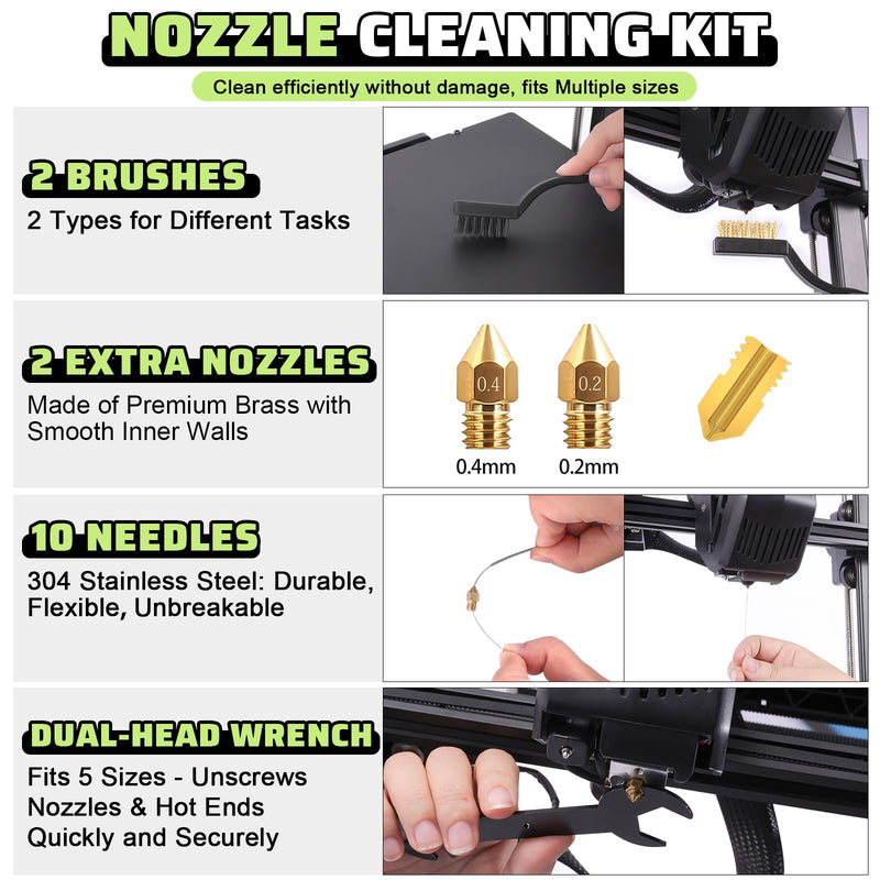 [Australia - AusPower] - 3D Printer Tools Kit, 34pcs 3D Printer Accessories for All FDM/SLA Printers Includes Nozzle Cleaning, Removal Scrapers, Finishing Tools, 5 Types of Files,Brushes, Wire Cutter, Engraving Knife All-purpose Kit 
