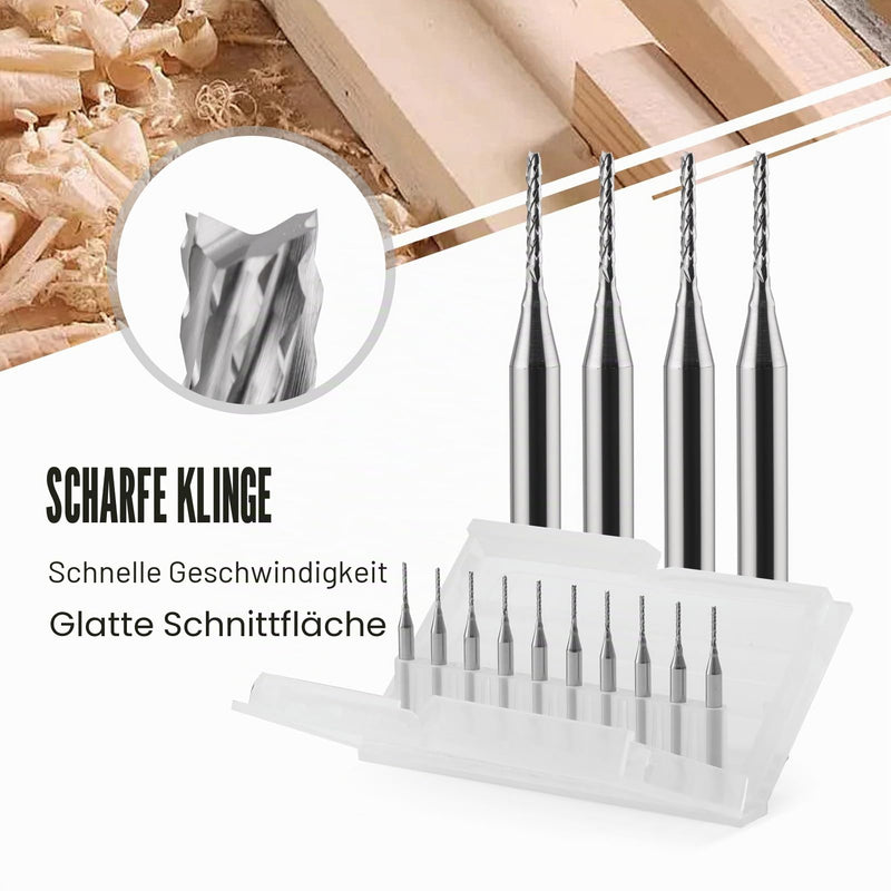0.5mm End Mill CED Carbide End Mill Engraving Mill CNC Router Bit for PCB Machine 10pcs 3.175x0.5x3mm