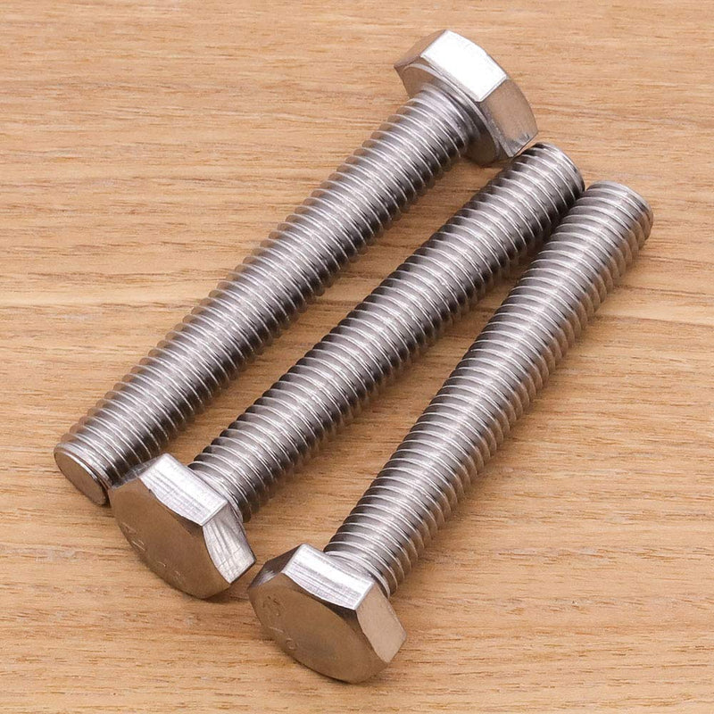 [Australia - AusPower] - 1/4-20 x 2-1/4" Hex Head Bolts Screws, 304 Stainless Steel 18-8, Fully Threaded, Hexagon Head Cap Bolts Screws, Coarse Thread UNC, 10 PCS 1/4-20 x 2-1/4" 