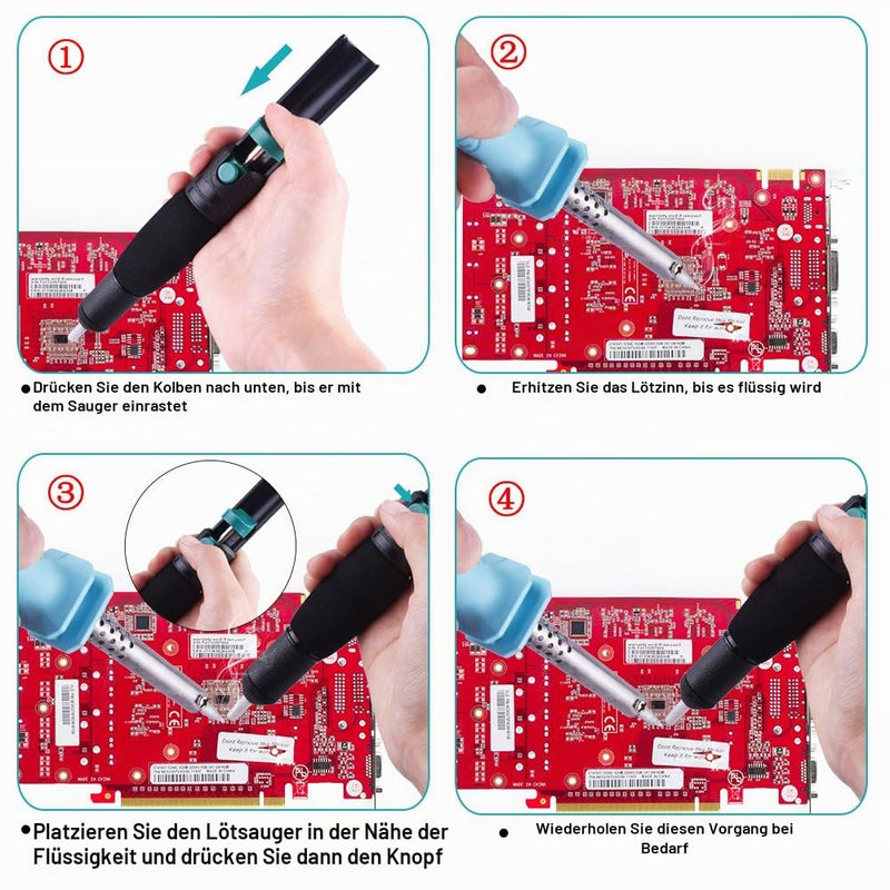 SIQUK 7 Pieces Desoldering Pump and Solder Wick Kit with 1 Piece Desoldering Pump and 6 Pieces Solder Wick for Removing Solder Wicks