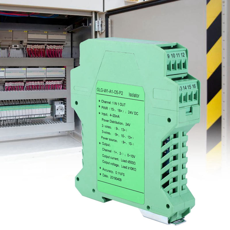 [Australia - AusPower] - GLG DC Signal Conditioner, DC Current Signal Isolator Transmitter, Low Power Consumption PLC Detect Signal Conditioner for Mechanical Equipment (One Input and one Output 4-20mA to 0-10V) One input and one output 4-20mA to 0-10V 