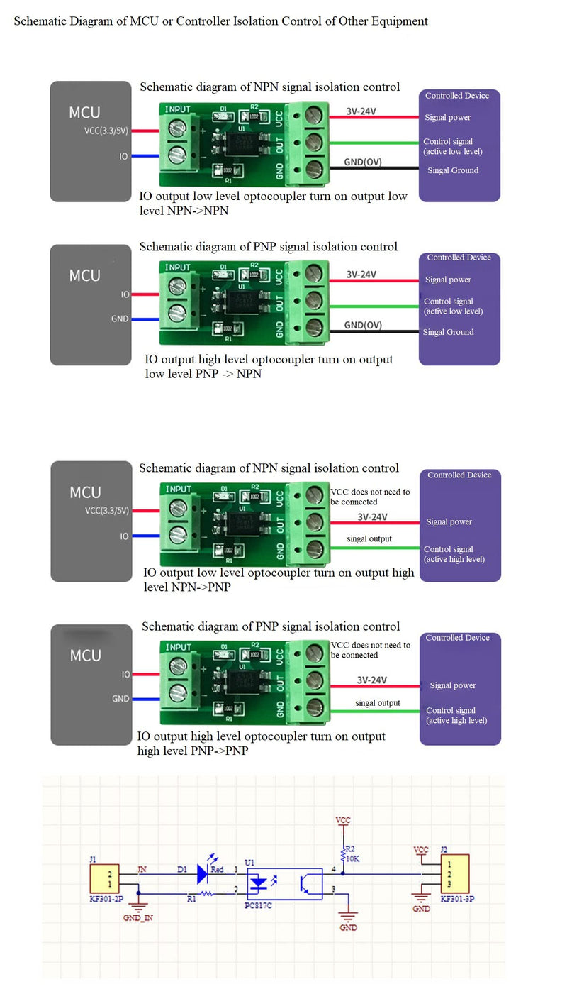 [Australia - AusPower] - NOYITO 1-Channel PC817 Optocoupler Isolation Module Optoelectronic Isolator signal Isolation and Anti-interference 3-5V 12V 24V (Pack of 2) (24V) 