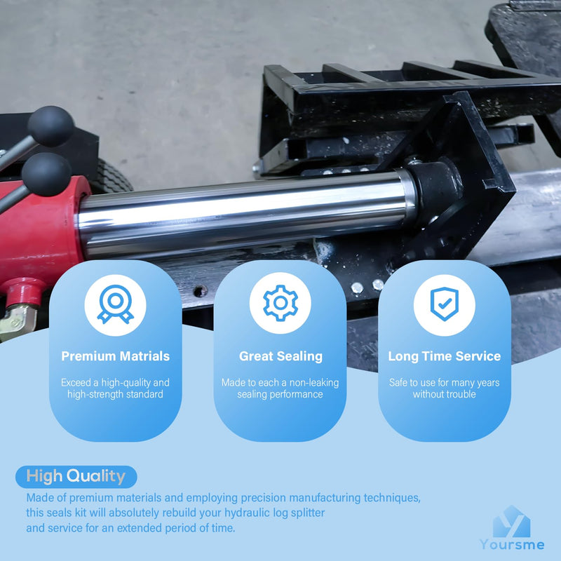 [Australia - AusPower] - Hydraulic Log Splitter Cylinder Rebuild Seal Kit for 4.0"Bore x 1.75" Rod Cylinde, Precision Made 