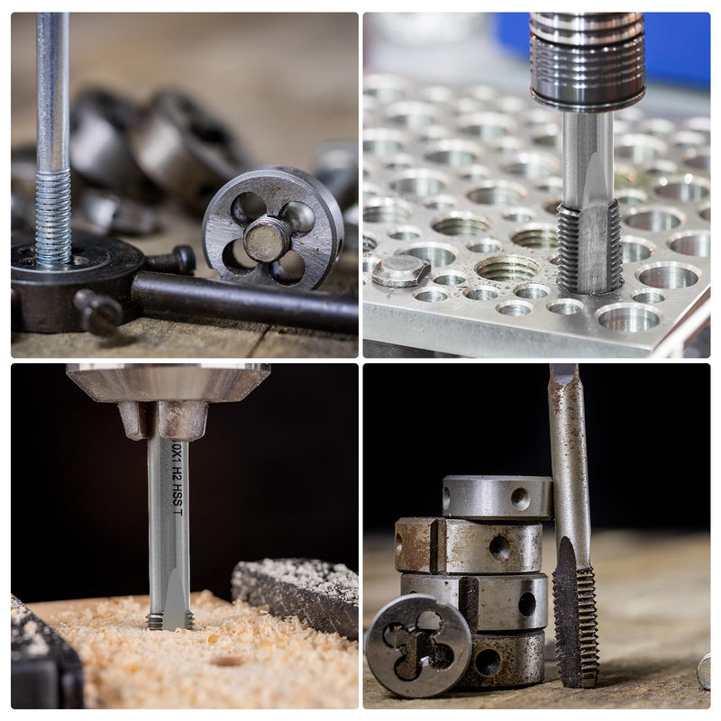 [Australia - AusPower] - TETEWEVER M10 x 1 Metric Tap, HSS Tap Die M10 Fine Thread Male Thread Straight Fluted Tap Die 