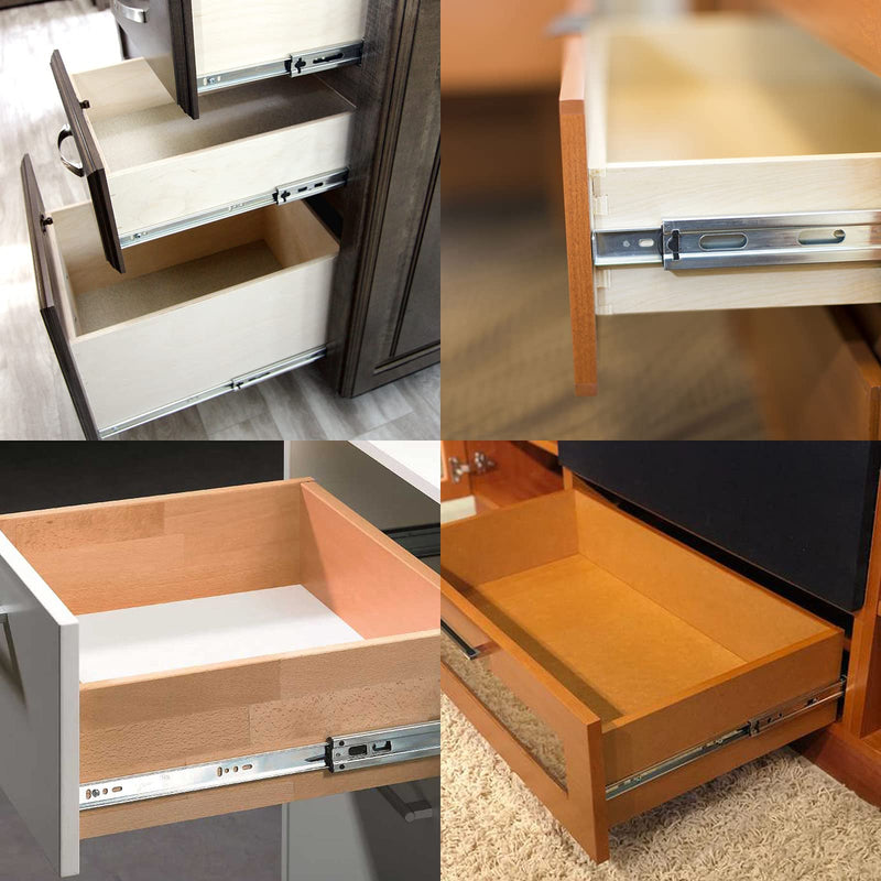[Australia - AusPower] - 12 Inch Drawer Slides, Metal Drawer Slide Small Drawer Rails Ball Bearing Two Way Slide Track Rail Pack of 2 (0.7" Wide) 12" - 2PCS Style 1 