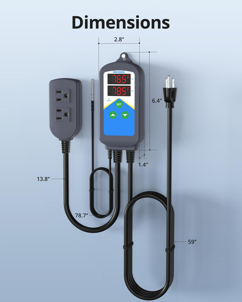 [Australia - AusPower] - Inkbird 2025 Updated ITC-306T Pre-Wired Electronic Heating Thermostat Temperature Controller, 24 Hours Digital Day & Night Cycle Timer Controller for Seed Germination Reptiles Hatching 