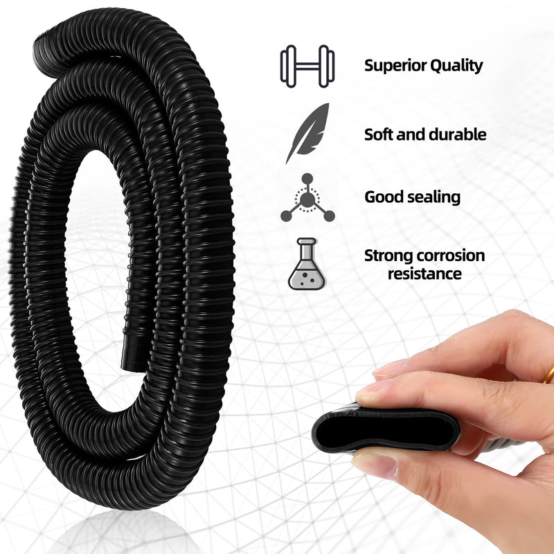 Frienda 8 Pcs Bilge Pump 1-1/8 Hose Installation Kit for Boat Outlets Marine Plumbing Kit, Including 2 Roll 6 ft Flexible PVC Hose 4 Clamps and 2 Thru Hull Fitting for Pool Liquid Transfer