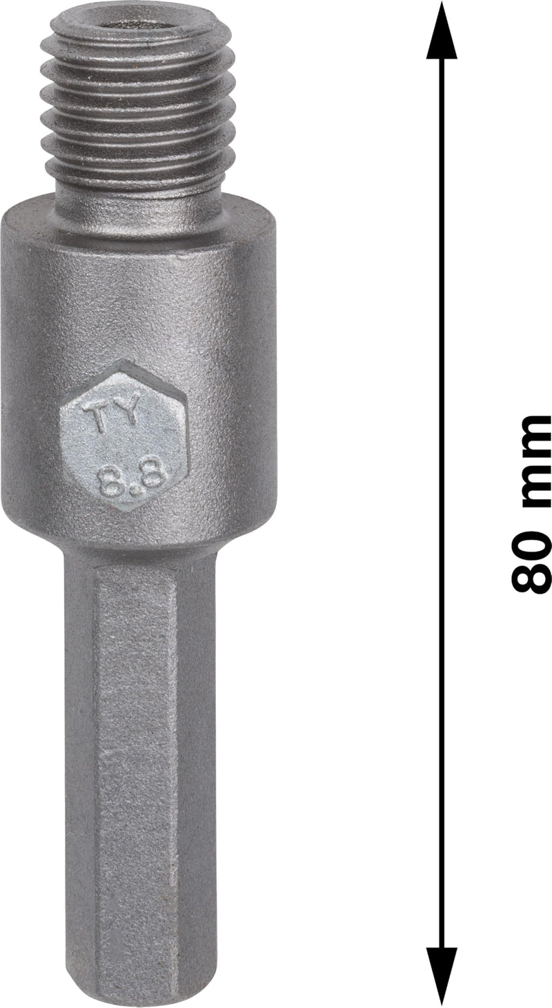 [Australia - AusPower] - Bosch 2608550078 Hex Shank for core Cutters with M16 11 mm, 80 mm, Silver HEX - M16 Adapter 