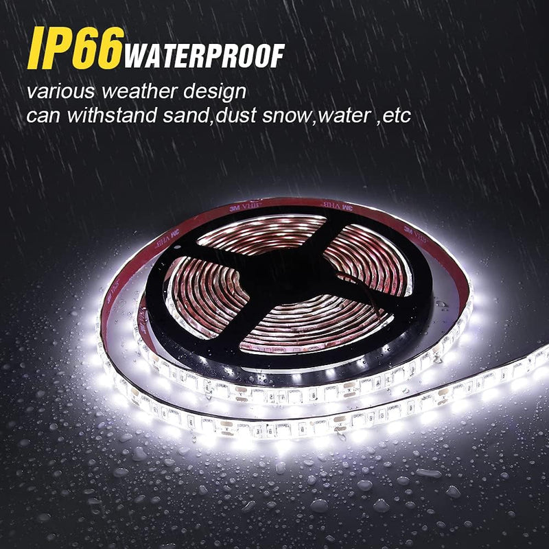 Obcursco 16.5FT Pontoon LED Light Strip, 12V Waterproof Marine Light for Interior and Deck, Night Fishing. Ideal for Pontoon and Fishing Boat White 16.4FT