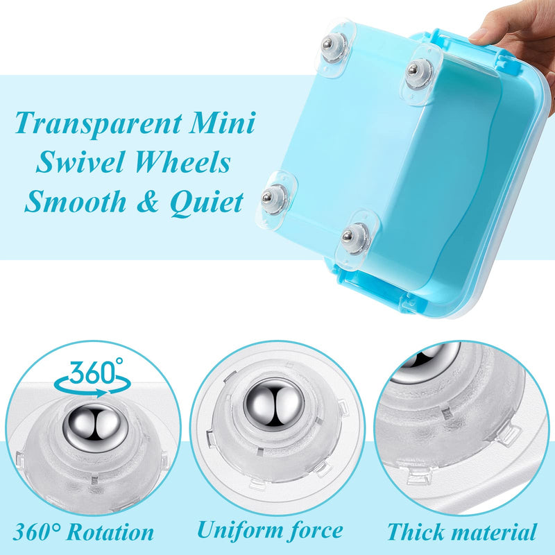 [Australia - AusPower] - Honoson Self Adhesive Caster Wheels Appliance Rollers Appliance Sliders for Kitchen Appliances 360° Swivel Universal Wheel Mini Small Kitchen(16 Pcs, Clear with 1 Steel Ball Style) 16 