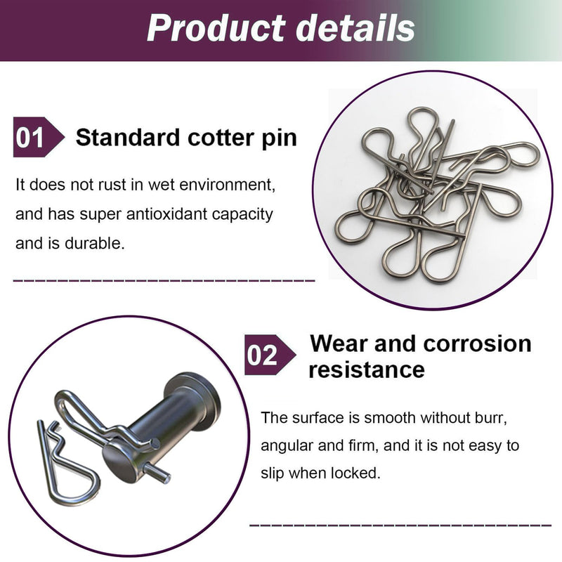 [Australia - AusPower] - 15Pcs Heavy Duty Hitch Pins Clip R Clips Cotter Pins, Stainless Steel Spring Retaining Wire Hair Pins? Large for Trailer Tractors Mower Carts Truck Pin Clip?Strong Spring Tension M3x60mm M3×60mm-15pcs 304 Stainless Steel 15 