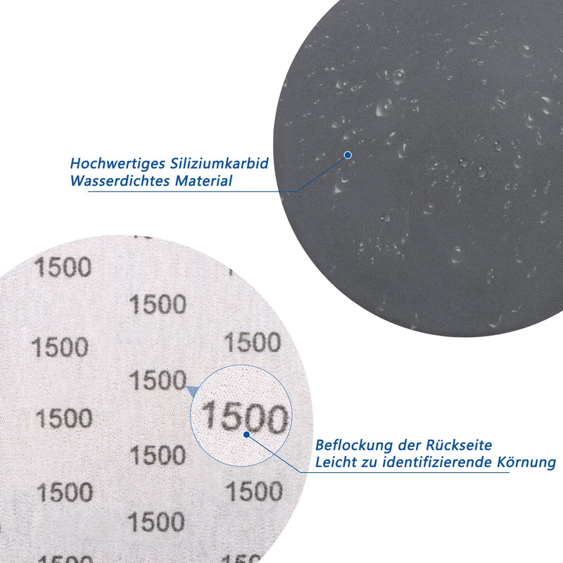 [Australia - AusPower] - VIBRATITE Pack of 70 Sandpaper 125 mm Velcro, Wet and Dry Sanding Discs, Grit 400 600 800 1000 1500 2000 3000, Without Hole Round Sandpaper for Car Metal Wood Grit 400/600/800/1000/1500/2000/3000 