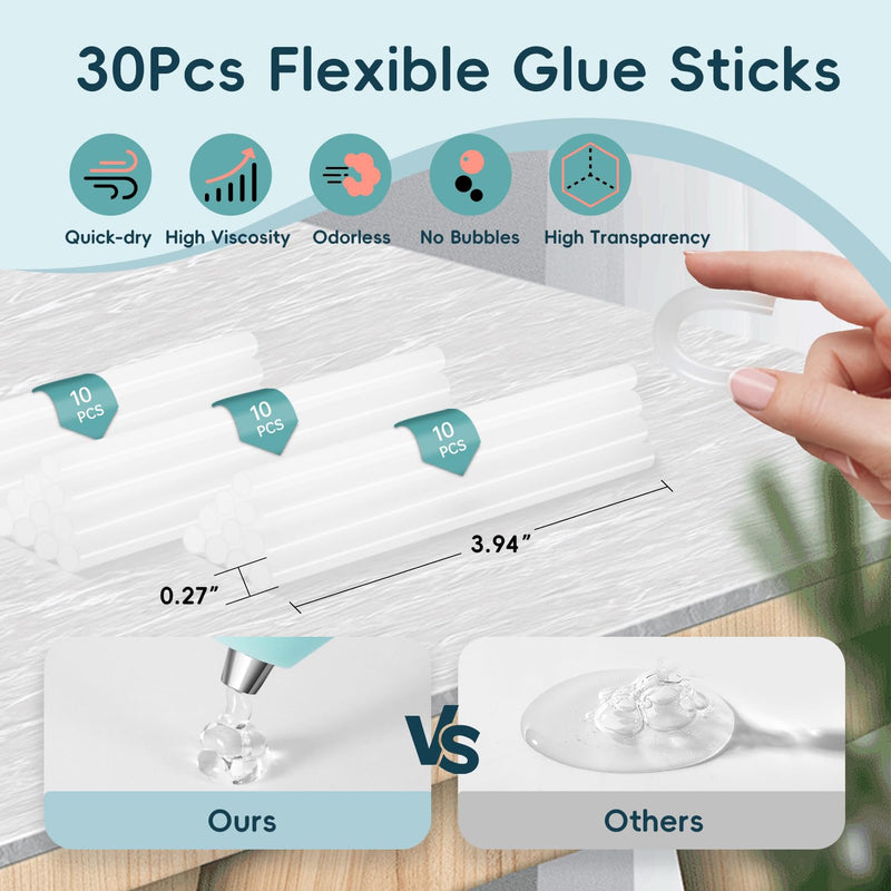[Australia - AusPower] - Hot Glue Gun, Mini Hot Glue Gun Kit with 30 Glue Sticks, Consistent Flow, Fast Heating& Ergonomic Design for School Arts& Crafts, DIY Projects and Home Repairs& Decoration 20W Hot Glue Gun 