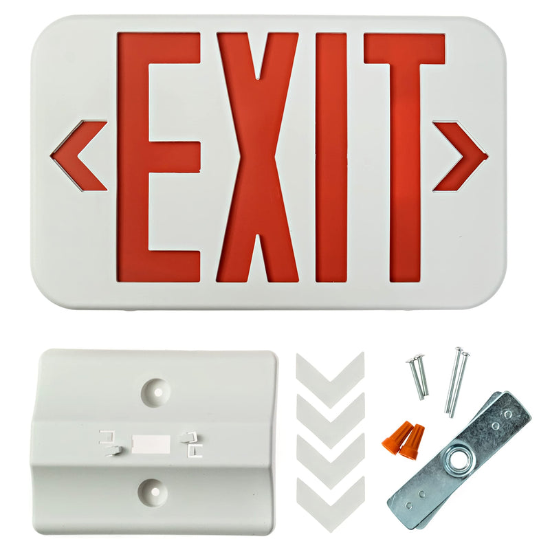 Ciata Led Emergency Exit Sign with Battery Backup - Emergency Fire Exit Lights, Light up Exit Sign, Lighted Exit Signs, Exit Signs for Business, Neon Exit Light, Single and Double-Sided, Red, 1 Pack