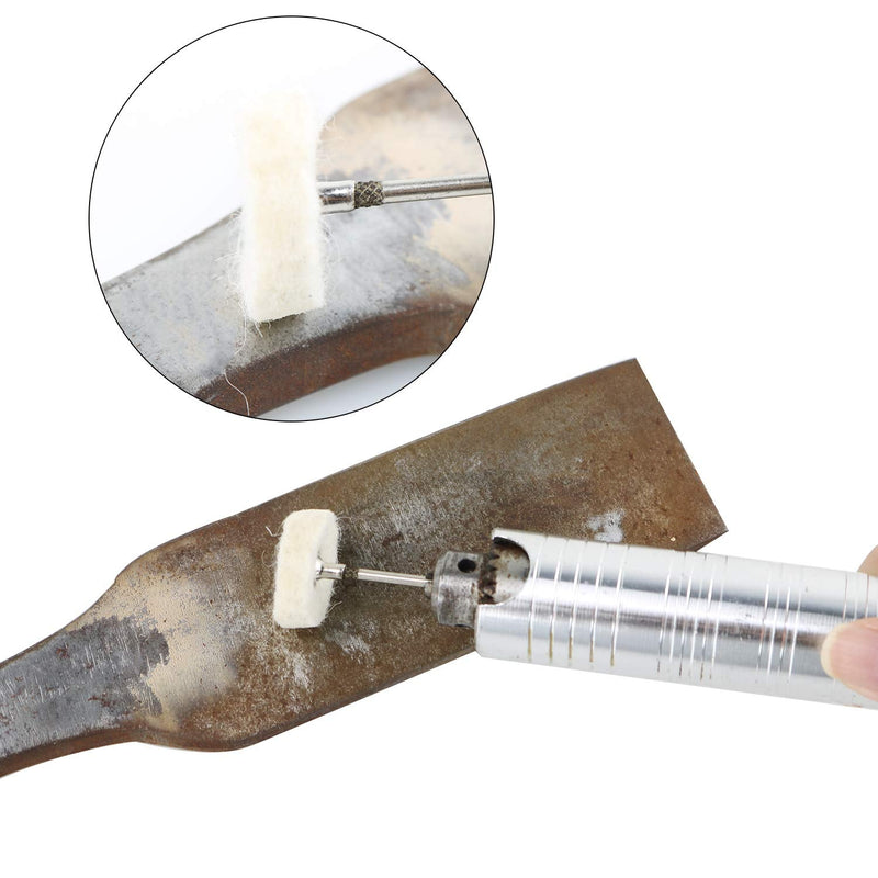 [Australia - AusPower] - 100 Pcs Felt Wheels for Dremel Polishing Kit Polishing Wheel Buffing Wheel Set Wool Felt Mounted for Rotary Tool Wheel 1/8 inch Mandrel 