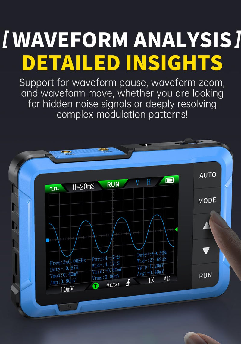 [Australia - AusPower] - 【FNRSI Upgraded 2in1 DSO-510 Oscilloscope with 10X Probe】Digital Portable Oscilloscope/DDS Signal Generator Automotive 2.8 inch TFT, 10MHz Bandwidth, 48MS/s Sampling Rate, Auto Trigger Function 