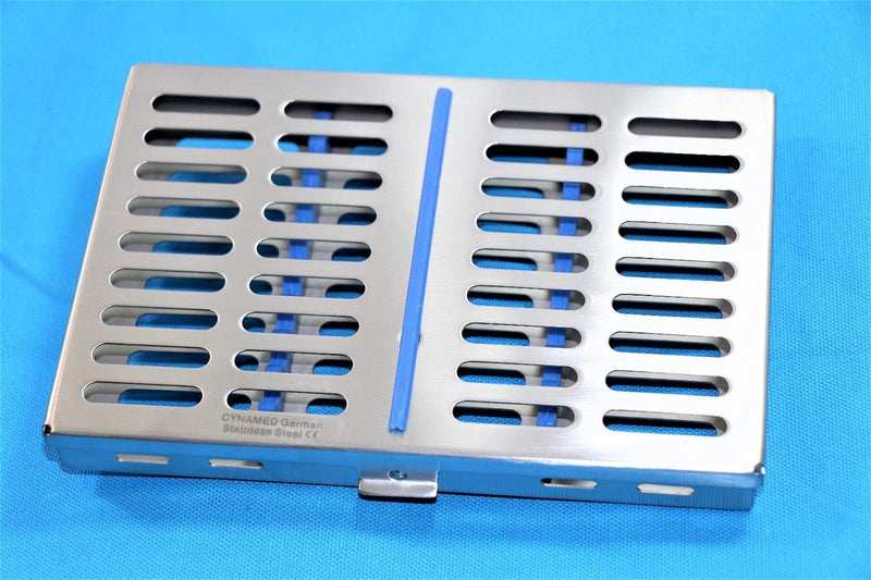 [Australia - AusPower] - GERMAN STAINLESS DENTAL INSTRUMENTS AUTOCLAVE STERILIZATION CASSETTE 7.25" X 5" X 0.75" TRAY RACKS BOX for 10 INSTRUMENTS 