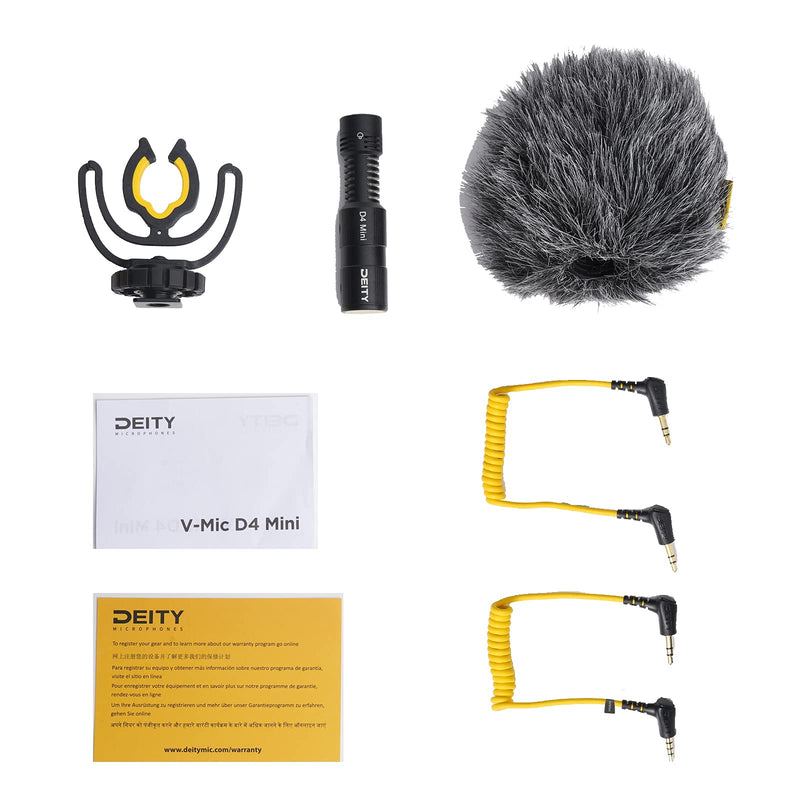 [Australia - AusPower] - Deity V-Mic D4 Mini Video Microphone 20mph Wind Rating,Runs of 1-5V from Cameras,Phones,and Audio Recorders 
