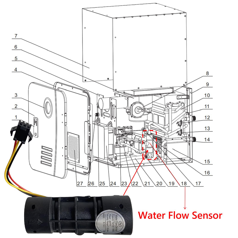 [Australia - AusPower] - Water Heater Flow Sensor - Water Flow Detection for Camplux/Ranein/Recpro/Girard/Furrion RV & Gas Tankless Heaters, Universal Fit Household & RV Water Heating Systems 