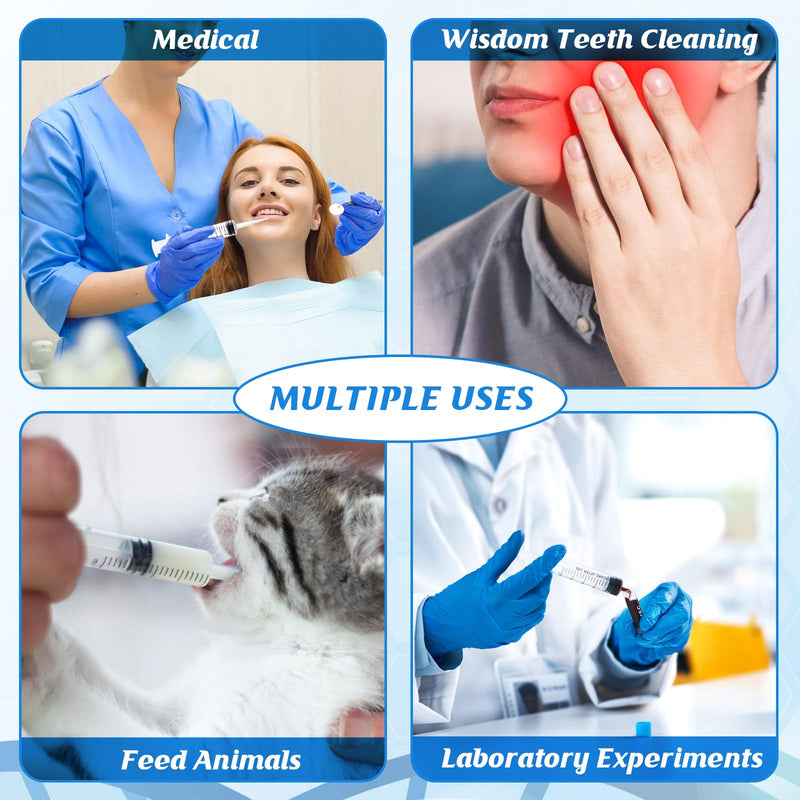 [Australia - AusPower] - Wisdom Teeth Syringe, 12ml Dental Irrigation Syringe with Measurement, Sterile Individually Package for Oral Dental Care, Tonsil Stones Removing, Lab, Liquid, Feeding (10 Pack) Straight Tip 10 Pack Plastic 