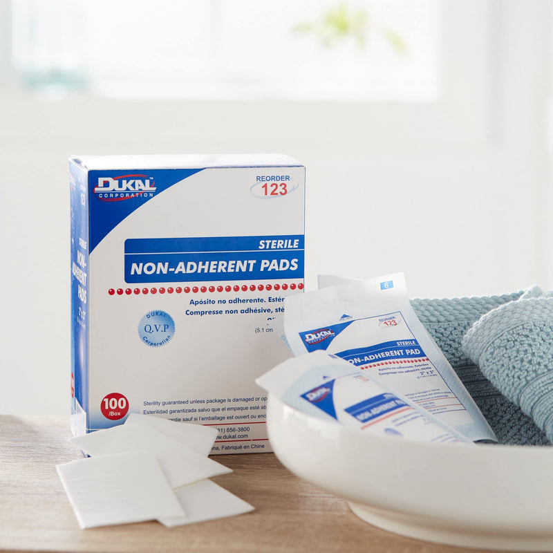 [Australia - AusPower] - Dukal DUK 123 Non-Adherent Dressing Pad, Sterile, 2" x 3" (Pack of 100) 
