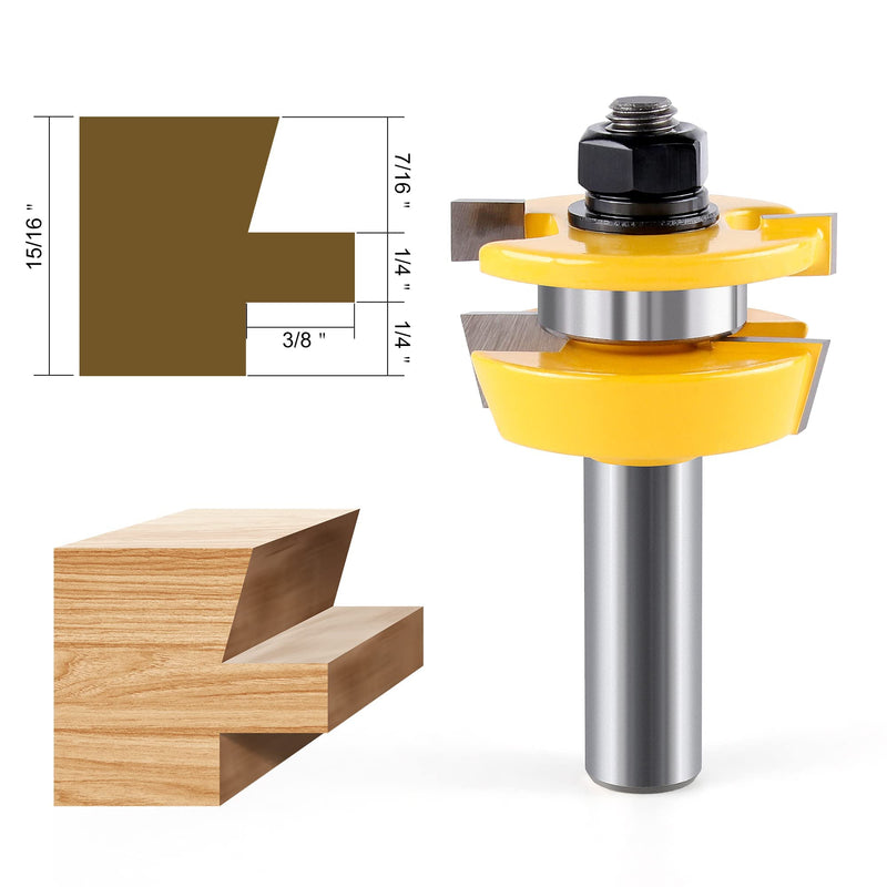 [Australia - AusPower] - Shaker Rail and Stile Router Bits, Newdeli 1/2 Inch Shank Tongue and Groove Router Bit, Professional Carbide Milling Cutters for Woodworking for Cabinet Door Shaker Rail and Stile Router Bits 1/2" Shank 