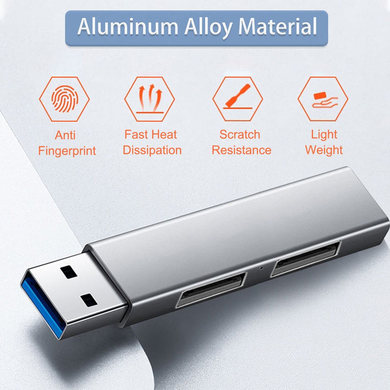 [Australia - AusPower] - USB 3.0 Hub, VIENON Aluminium 3-Port USB Hub USB Splitter USB Expander for Laptop, Xbox, Flash Drive, HDD, Console, Printer, Camera,Keyborad, Mouse Expand 3 USB 