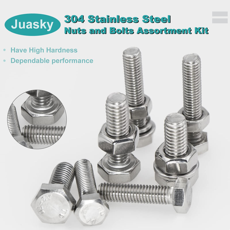 [Australia - AusPower] - 560Pcs Metric Bolts Nuts Washers Screws, Hex Head, 304 Stainless Steel, Flat Washers and Lock Washers 