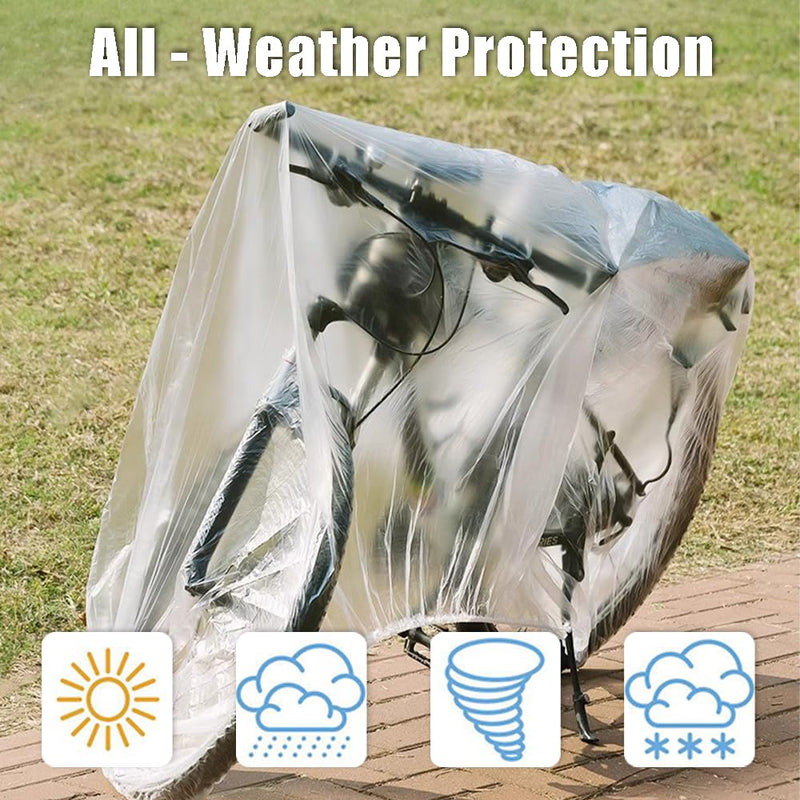 [Australia - AusPower] - Ouliget Disposable Clear Bike Covers, Waterproof Protection Dust Outdoor Rain Cover,Garage Storage Bag for Bicycles Mountain Bikes Electric Scooters Motorcycles,95 Inches,10 Pieces 95 Inches 