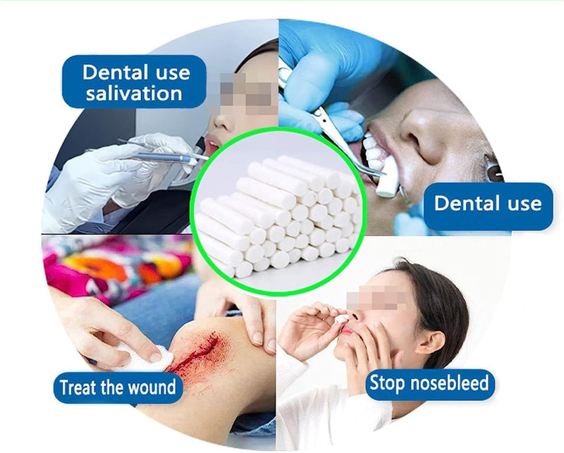 [Australia - AusPower] - Premium Dental Cotton Rolls #2 Medium 1.5" x 3/8" Extra Absorbent Non-Sterile Cotton Roll (100 Pack) 100 