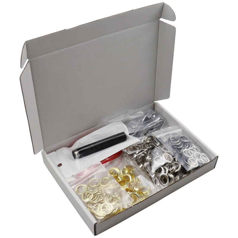 150Pcs 1/2 Inch Professional Grommet Tool Kit, Leather Hole Punch Pliers, Metal Eyelets in Golden(100pcs) & Silver(50pcs), Ideal for Leather, Shoes, Fabric, Belts 1/2 Inch-Golden(100pcs) & Silver(50pcs)