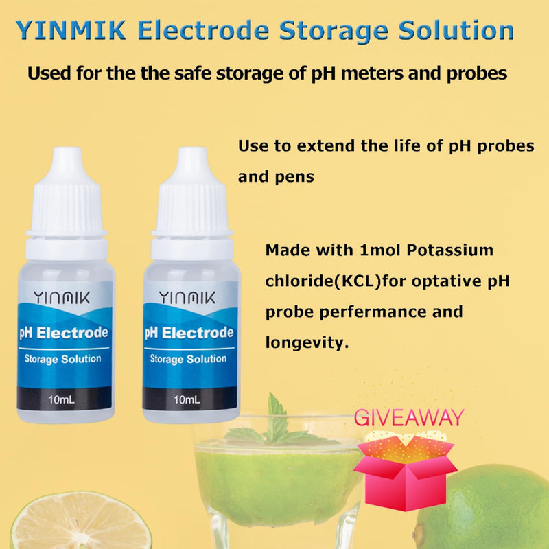 [Australia - AusPower] - YINMIK pH Meter Calibration Solution Kit (4.00, 7.00 and 10.01) with pH Protection Solution Set, 3 Bottles 50 ml pH Calibration Buffer Solution and 2 Bottles 10 ml KCL pH Probe Solution for pH Meter 50 mL 4.00 7.00 10.01 pH calibration solution 