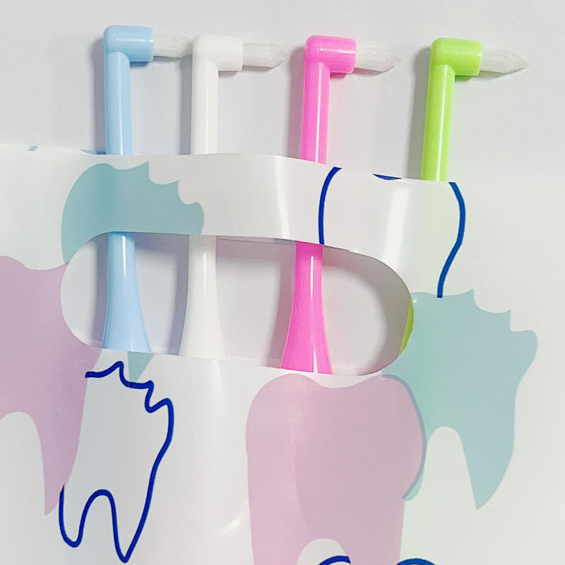 [Australia - AusPower] - 50 Pack Tooth Merchandise Bags with Handles, 8.3x9.5 Inches Plastic Dental Bags for Patients, Dental Goodie Treat Bags Bulk for Dentist Clinic Office, Appreciation Gifts, Dental Hygiene Party Favor 