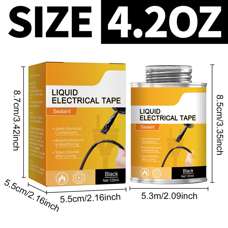 TBTFW Liquid Electrical Tape, Waterproofing Insulating Electrical Glue, with Brush, Suitable for Automotive, Marine, DIY Electrical Maintenance(4.2 Oz)