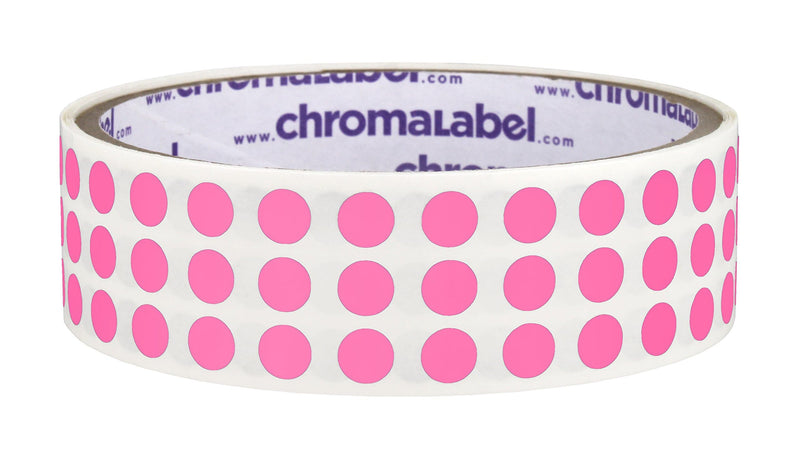 ChromaLabel 0.25 Inch Round Label Permanent Color Code Dot Stickers, 1000 Labels per Roll, Rose