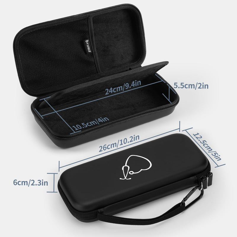 [Australia - AusPower] - Yinke Stethoscope Case for Littmann Classic III/MDF/ADC Nursing School Essentials for Students, Stethoscope Accessories with Compartment Better Storage for Reflex Hammers, Scissors, Penlights, Black 