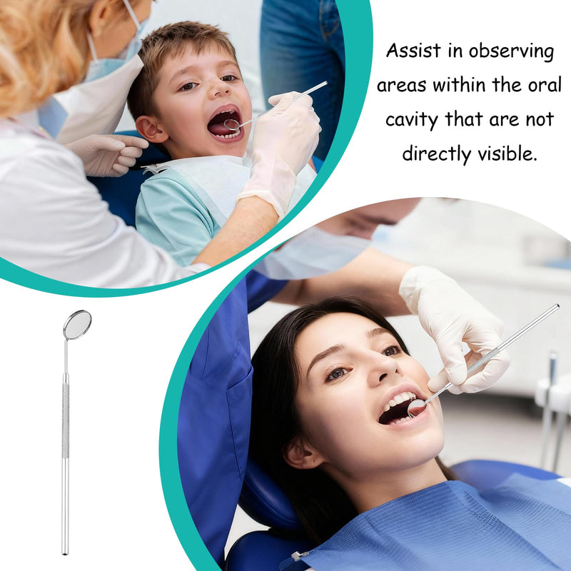 Professional Dental Care Set with 2 High Quality Stainless Steel Mouth Mirrors - Dental Inspection Mirror for Oral Care with 45° Bending Angle for Hard to Reach Areas, Durable and Safe