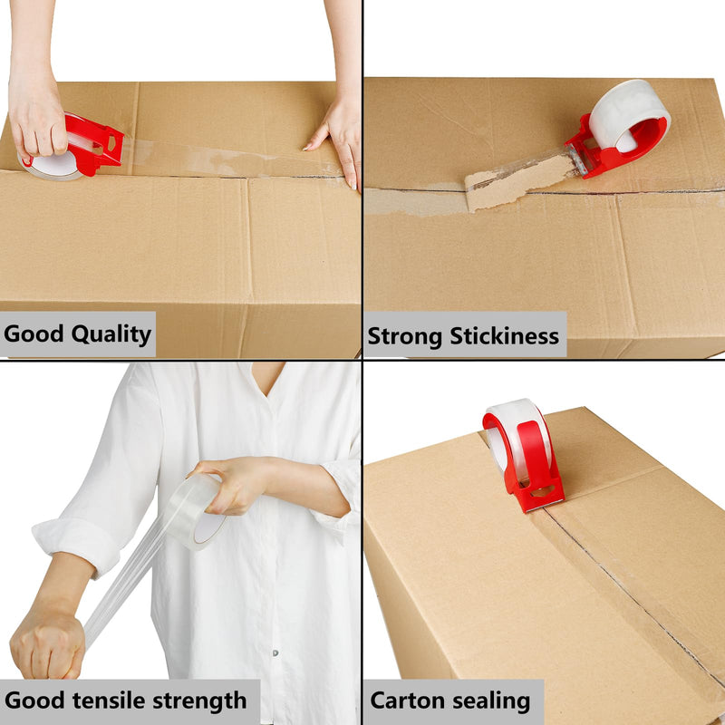 [Australia - AusPower] - 2-Pack Clear Packing Tape with Dispenser -2.7mil x 1.88" x 55Y Heavy Duty Packing Tape for Moving Boxes-Moving Tape Strong Adhesive Packaging Tape. Clear 2-pack 