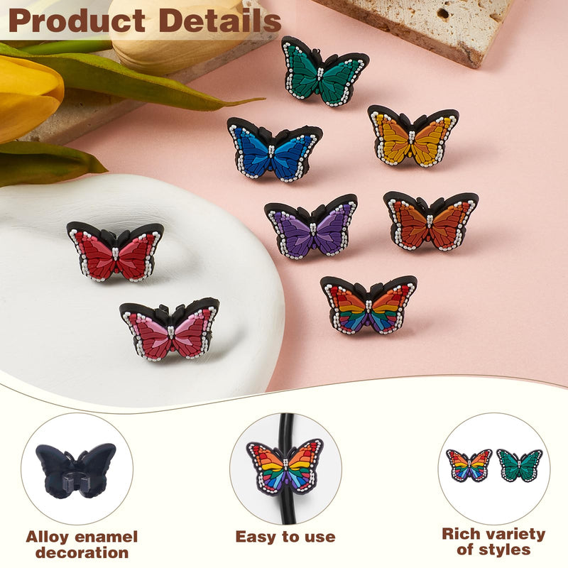[Australia - AusPower] - 8 Pcs Butterfly Stethoscope Charms Personalized Stethoscope Accessories Gifts for Nurse Graduates Doctor Surgeons Veterinarians and Medical Assistant(Butterfly) 