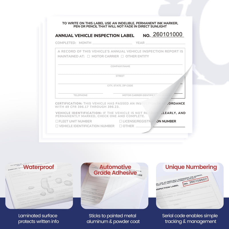 Annual Vehicle Inspection Record Kit – 3-Part NCR Report Book (30 Sets) + White Adhesive Record Labels (30) – for Trucks & Fleet Recordkeeping | Supports 49 CFR §396.17 30